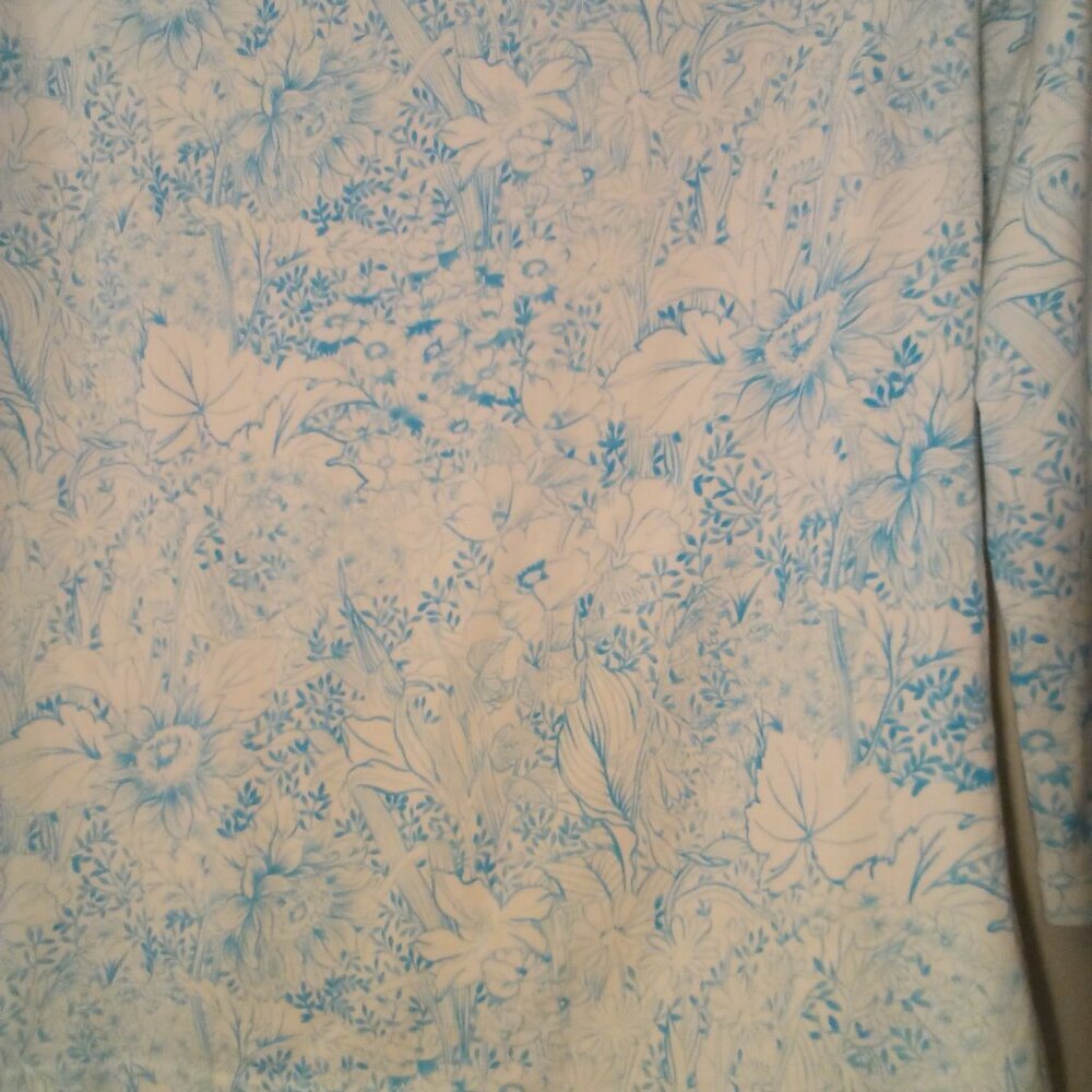Talbots Shirt Women M 3/4 Sleeve Soft Stretch Pattern Blue White - Picture 15 of 15